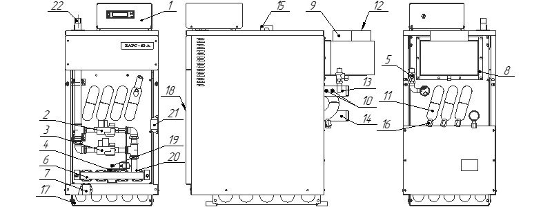 Устройство котла «Барс 63» с КСУБ 20.10