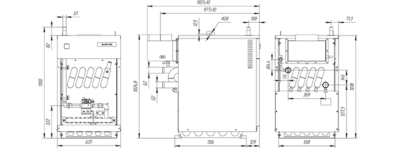 Габаритные и присоединительные размеры